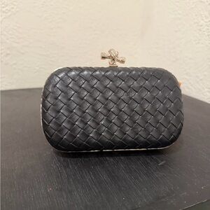 Elegant Black Woven Clutch